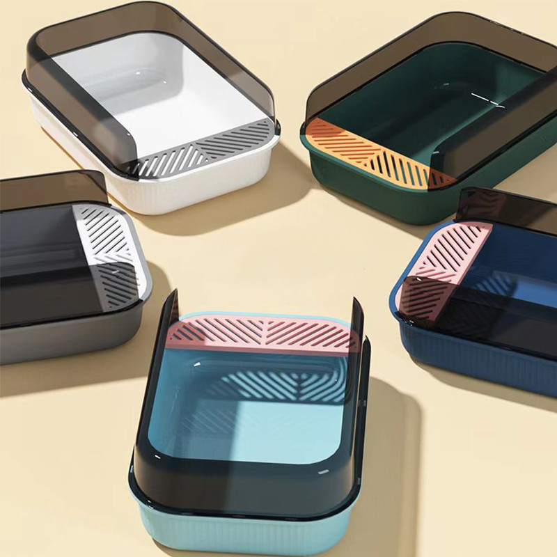 Velik prostor Kutija za mačji pijesak Poluotvoreni pješčanik Noćna posuda za kućne ljubimce WC Zaštita od prskanja Mačke Pladanj s lopatom Clean Kitty House Oprema za mačke