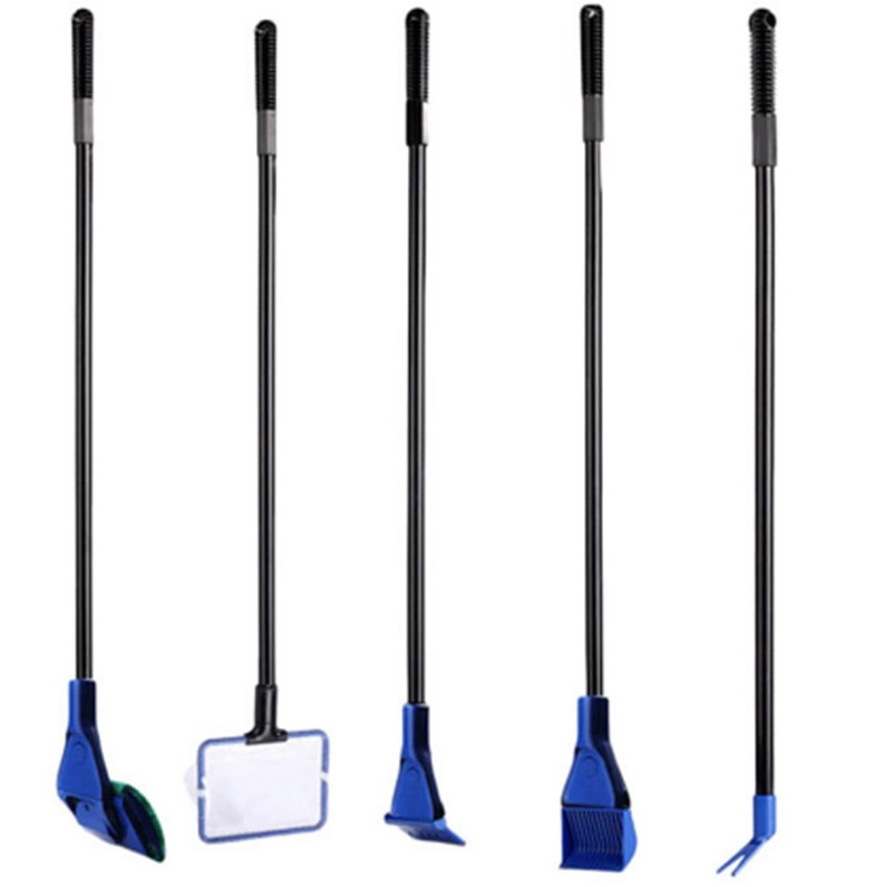 Alati za čišćenje akvarija 5 u 1 Komplet za čišćenje akvarija Set alata Strugači za alge Čistač Sifon Vakuum za čišćenje vodom i pijeskom