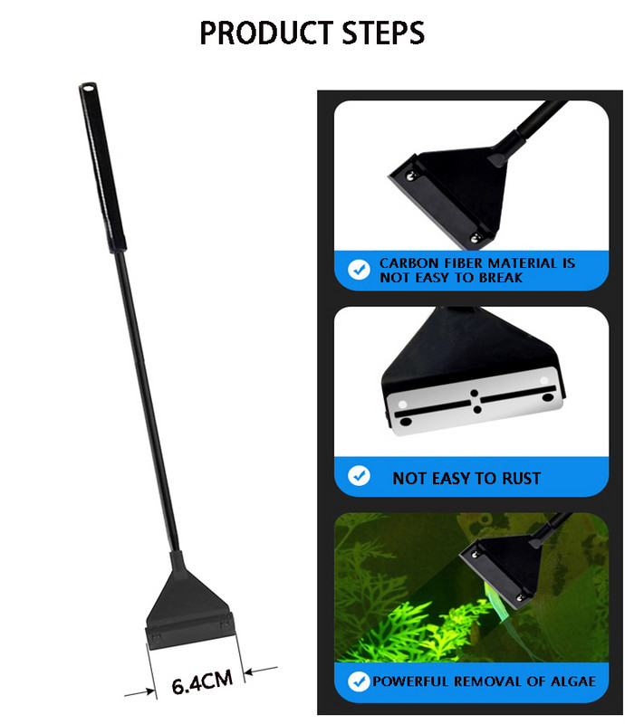 Čistač akvarija, strugač za uklanjanje algi, vodena trava, ravni pijesak, čišćenje, uklanjanje algi, višenamjenski set alata za čišćenje
