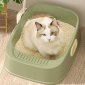 Otvorena kutija za mačji pijesak Velikog kapaciteta Plastična zaštita od prskanja WC za mačke Pješčanik za kućne ljubimce Posuda za mačiće Posuda za čišćenje Pribor za umivaonik