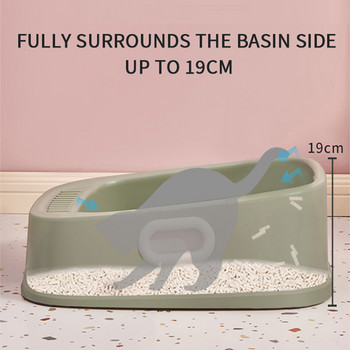 Отворена котешка тоалетна Голяма вместимост Пластмаса против пръски Котки Тоалетна Пясъчник за домашни любимци Поднос за котета Нощен съд Почистване на мивка за баня Консумативи