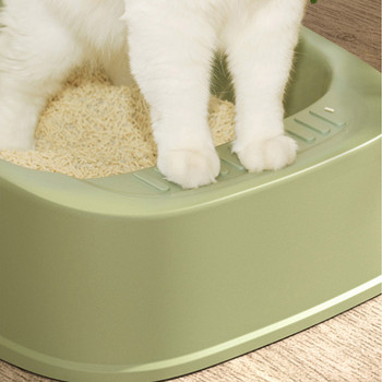 Ανοιχτό κιβώτιο απορριμάτων γατών Μεγάλης χωρητικότητας Πλαστικό κατά του πιτσιλίσματος Γάτες Τουαλέτα Pet Sandbox Δίσκος κρεβατιού Kitten Bedpan Καθαρισμός Προμήθειες νιπτήρα μπάνιου