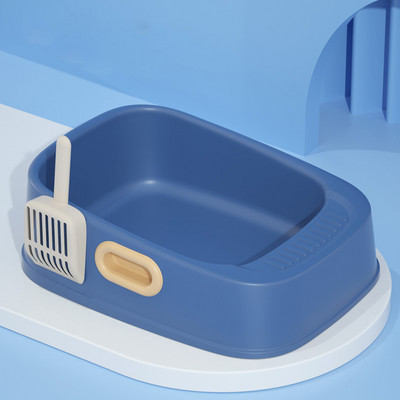 Otvorena kutija za mačji pijesak Velikog kapaciteta Plastična zaštita od prskanja WC za mačke Pješčanik za kućne ljubimce Posuda za mačiće Posuda za čišćenje Pribor za umivaonik