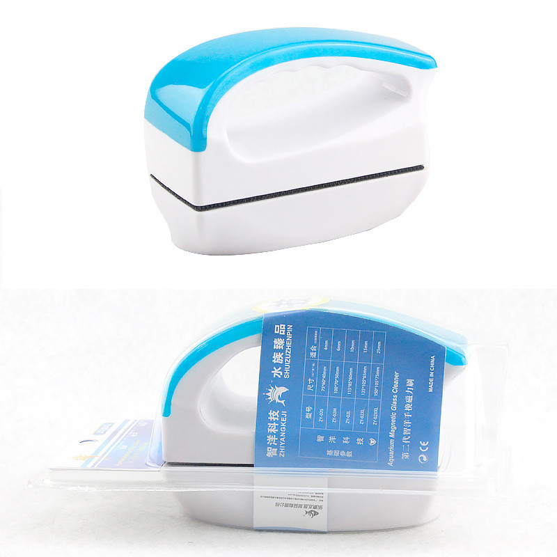 Jauna dizaina magnētiskā akvārija suka zivju tvertņu tīrītājs Magnētiskā suka akvārija tvertnes zivju rīki Peldošā birste stikla aļģu skrāpis