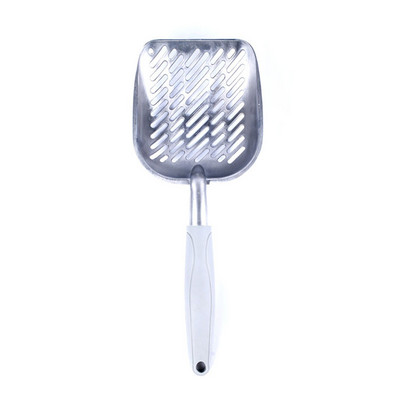 Lopatica za mačji pijesak Velika metalna lopatica za pijesak Kitty Sifter s dubokom lopaticom Ergonomska ručka Čvrsti aluminijski pribor za kućne ljubimce