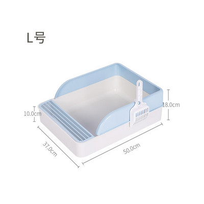 Kutija s pijeskom za mačke velikog prostora, poluzatvoreni dezodorans, otporna na prskanje, s lopatom za mačke, male pse