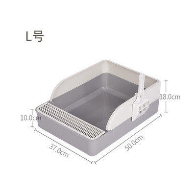 Kutija s pijeskom za mačke velikog prostora, poluzatvoreni dezodorans, otporna na prskanje, s lopatom za mačke, male pse