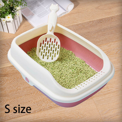 Jauna kaķu pakaišu kaste, daļēji slēgta, liela telpa, pretšļakatu smilšu paplāte, noņemama, viegli tīrāma kaķu pakaišu tvertne