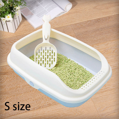 Jauna kaķu pakaišu kaste, daļēji slēgta, liela telpa, pretšļakatu smilšu paplāte, noņemama, viegli tīrāma kaķu pakaišu tvertne