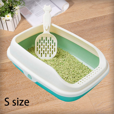 Jauna kaķu pakaišu kaste, daļēji slēgta, liela telpa, pretšļakatu smilšu paplāte, noņemama, viegli tīrāma kaķu pakaišu tvertne