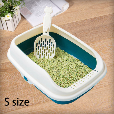 Jauna kaķu pakaišu kaste, daļēji slēgta, liela telpa, pretšļakatu smilšu paplāte, noņemama, viegli tīrāma kaķu pakaišu tvertne