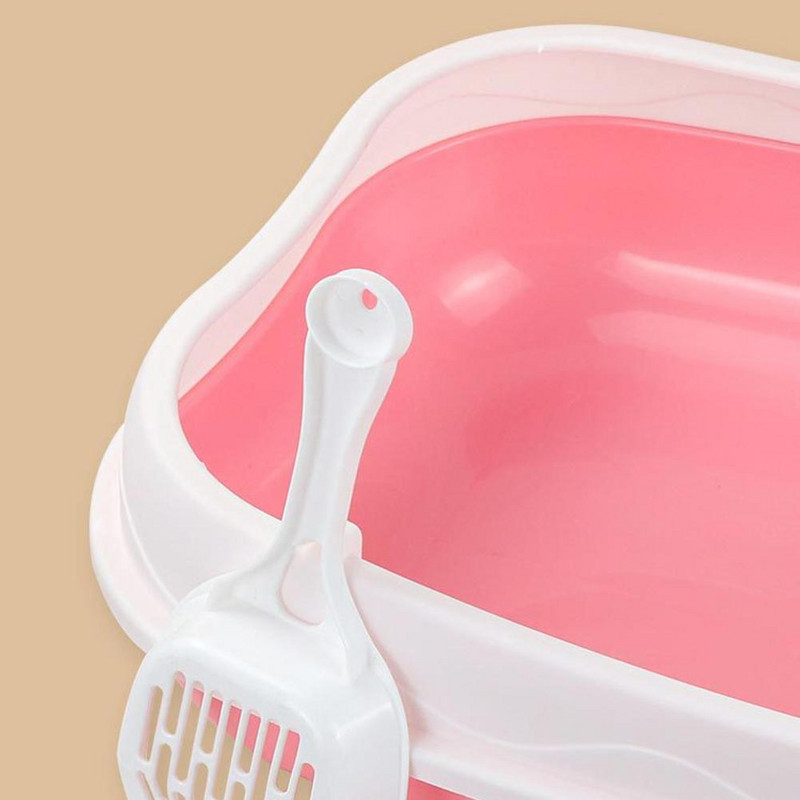 Kutija za mačji pijesak s lopaticom za pijesak, protiv prskanja, dvoslojna kutija za pijesak Kutija za mačiće WC za mačke Čista kutija za pijesak