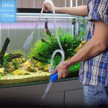 170 см сифон за аквариум Чакъл Филтър за вода Ръчен аквариум Прахосмукачка Въздушна помпа Аксесоари Аксесоари Инструменти за почистване