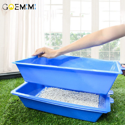 Kaķu tualetes gultas trauks Plastmasas kaķu pakaišu kaste ar 3. paplāti Kaste kaķu truša urinēšanas tualete kaķiem Kaķu pakaišu kaste urinēšanas paliktņa paplāte mājdzīvnieku dresētājs