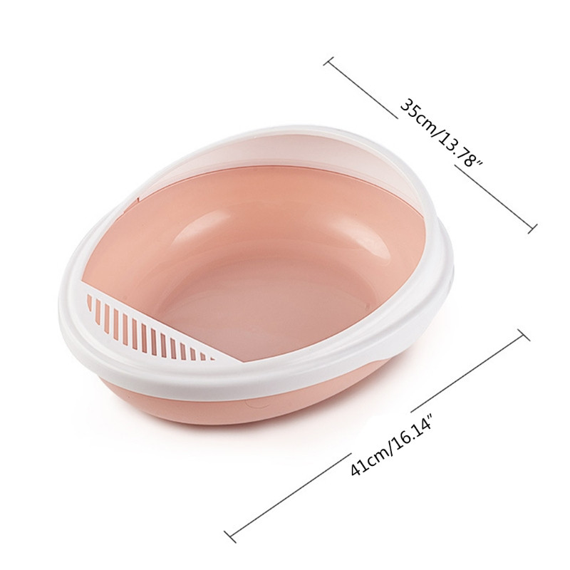 Plastična kutija za mačji pijesak s otvorenim vrhom i lopaticom Poluzatvorena školjka u obliku jajeta Toalet za mače 41x35x9cm Proizvodi za kućne ljubimce