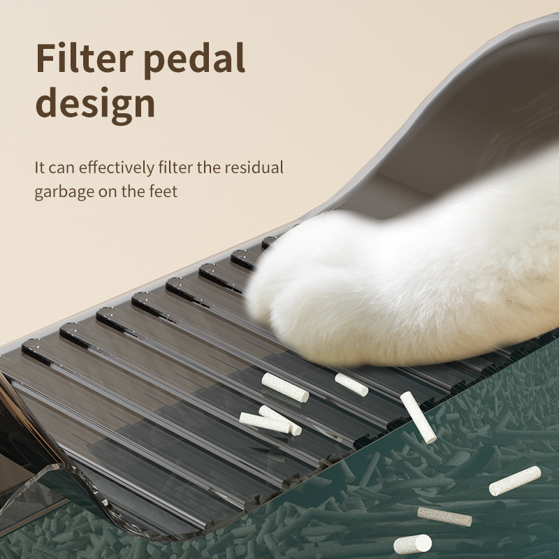 Otvorena kutija za mačji pijesak Poluzatvoreni WC za mačiće Zaštita od prskanja sa žlicom Očistite kućnog ljubimca Unutarnji plastični pješčanik Noćna posuda za potrepštine za mačke