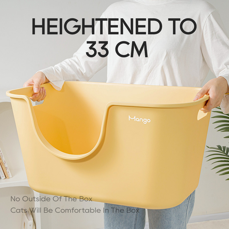 Mango liela kaķu pakaišu kaste Lielizmēra šļakatu necaurlaidīga kaķu tualete kaķu pakaišu kaste kaķu izkārnījumu paplātes tīrīšanas piederumi vannas izlietnes tīrīšanai