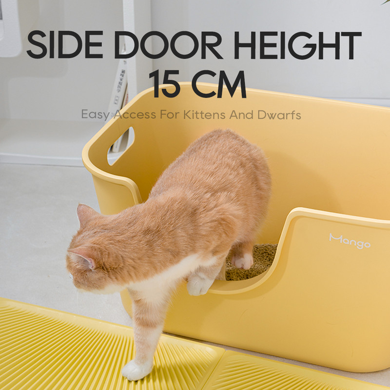 Mango liela kaķu pakaišu kaste Lielizmēra šļakatu necaurlaidīga kaķu tualete kaķu pakaišu kaste kaķu izkārnījumu paplātes tīrīšanas piederumi vannas izlietnes tīrīšanai