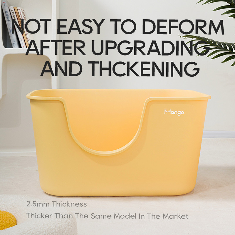 Mango liela kaķu pakaišu kaste Lielizmēra šļakatu necaurlaidīga kaķu tualete kaķu pakaišu kaste kaķu izkārnījumu paplātes tīrīšanas piederumi vannas izlietnes tīrīšanai