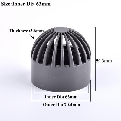 1-3 tk hall 20-110 mm PVC hingav kork õhukanali ventilatsiooni kaane kork Akvaariumi kalapaagi läbilaskev ekraan filtri ekraani toru pistik