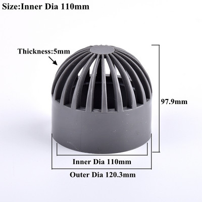 1-3 tk hall 20-110 mm PVC hingav kork õhukanali ventilatsiooni kaane kork Akvaariumi kalapaagi läbilaskev ekraan filtri ekraani toru pistik