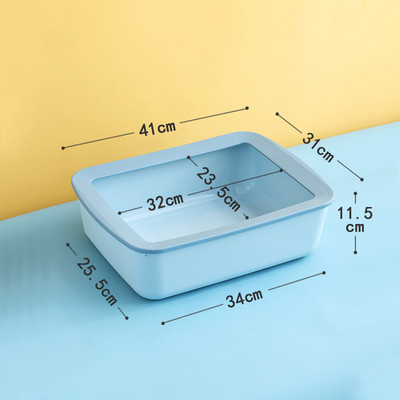 Liela un maza, daļēji slēgta, sabiezināta kaķu pakaišu kaste, izturīga krāsai pieskaņota taisnstūrveida šļakatu droša kaķu tualetes kaķu piederumi