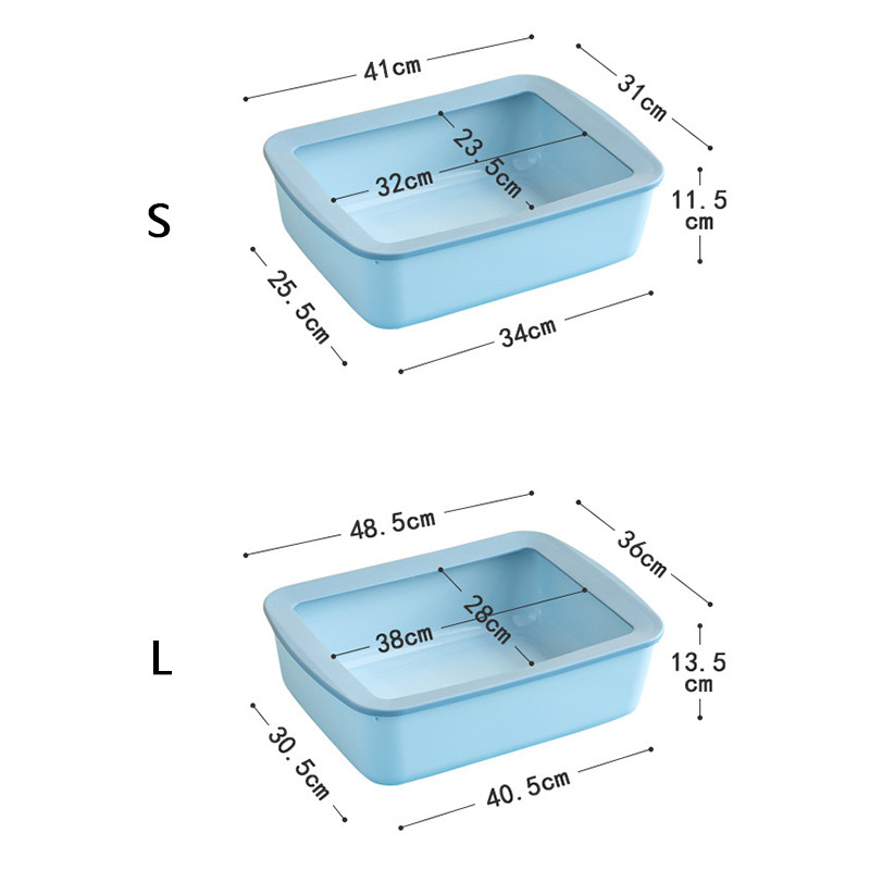 Liela un maza, daļēji slēgta, sabiezināta kaķu pakaišu kaste, izturīga krāsai pieskaņota taisnstūrveida šļakatu droša kaķu tualetes kaķu piederumi