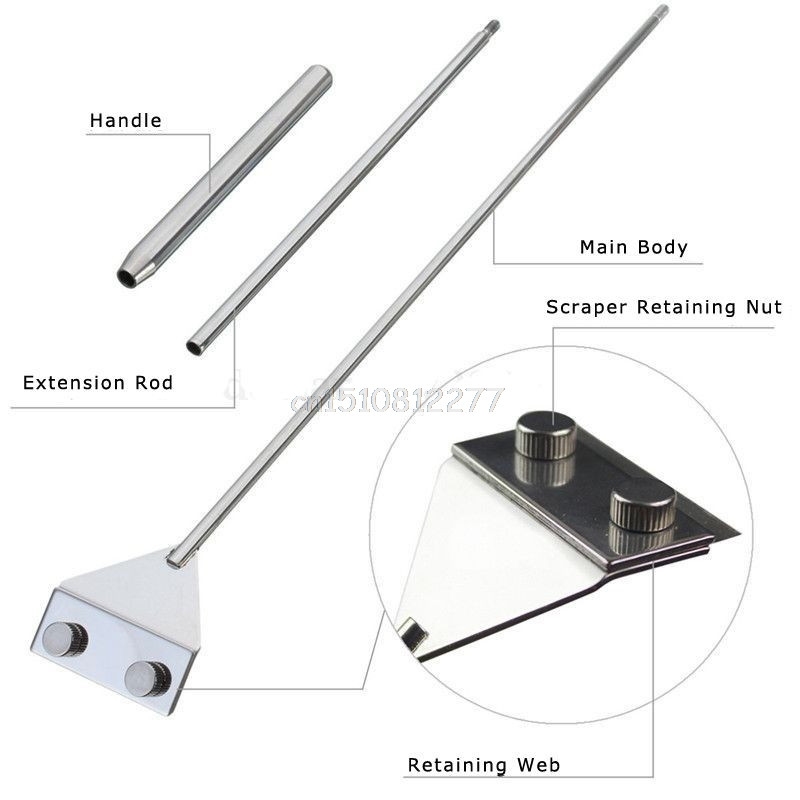 Nerūsējošā tērauda akvārija zivju tvertnes aļģu skuvekļa skrāpja asmens ūdens ūdens dzīvu augu zāles tīrīšanas daudzfunkciju rīku komplekts