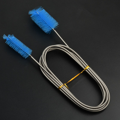 NICREW akvārija tīrīšanas birste ūdens filtram Lily Pipe gaisa caurules šļūtenei nerūsējošais tērauds, elastīga viena dubultā šļūtenes suka