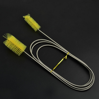 NICREW akvārija tīrīšanas birste ūdens filtram Lily Pipe gaisa caurules šļūtenei nerūsējošais tērauds, elastīga viena dubultā šļūtenes suka