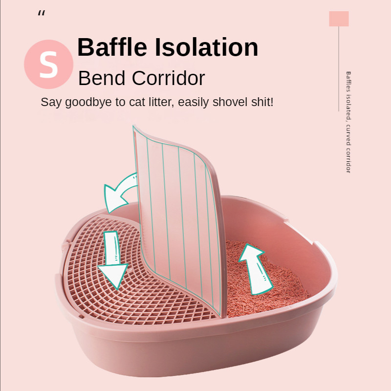 Noćne posude za mačke Hodnik Kutija za pijesak Super Large Poluzatvorena Kutija za pijesak otporna na prskanje Otporna na mirise Toalet za bebe mačke, otporan na pijesak