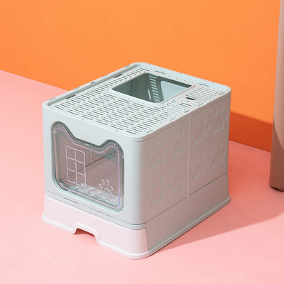 Kaķu pakaišu kaste Liela pakaišu panna kaķiem Saliekamās pakaišu kastes komplektācijā ir iekļautas kaķu pakaišu kausu kaķu gultas pannas