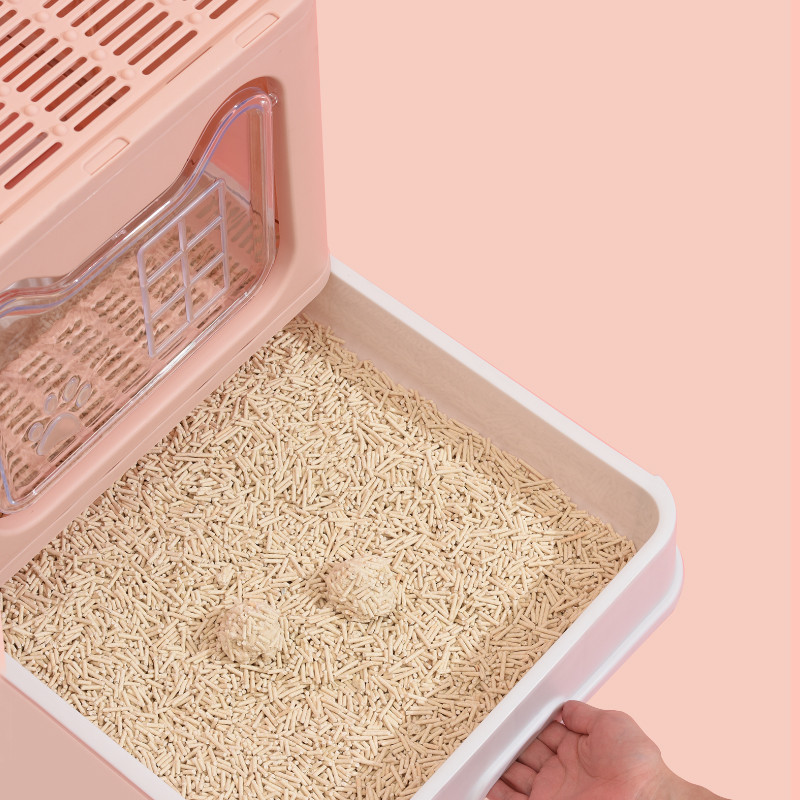 Kaķu pakaišu kaste Liela pakaišu panna kaķiem Saliekamās pakaišu kastes komplektācijā ir iekļautas kaķu pakaišu kausu kaķu gultas pannas