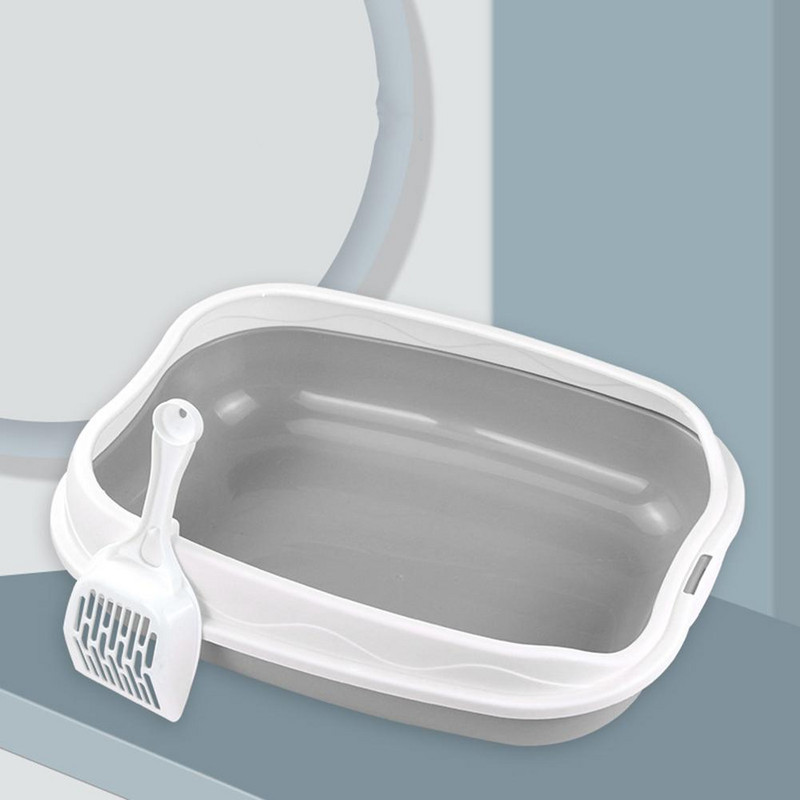 WC za kućne ljubimce Noćna posuda protiv prskanja Kutija za pijesak Kutija za mačke Ladica za mačke s lopaticom Kitten Dog Clean WC Kućna plastična kutija za pijesak Potrepštine za mačke