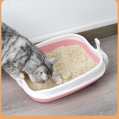Κουτί απορριμμάτων γάτας με φτυάρι απορριμάτων διπλής στρώσης Σχεδιασμός Sand Box Kitten Toilet Pet Supplies Αξεσουάρ για γάτες