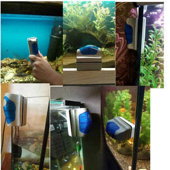 Магнитна четка за аквариум Почистващ препарат за аквариум Магнитна четка Аквариум Инструменти за рибки Плаваща четка Стъргалка за почистване на стъкло водорасли