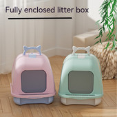 Kutija za mačji pijesak Potpuno zatvorena WC dezodorans otporan na prskanje Velika kutija za mačji pijesak Potpuno zatvorena Kutija za mačji pijesak s preklopnim poklopcem Kutija