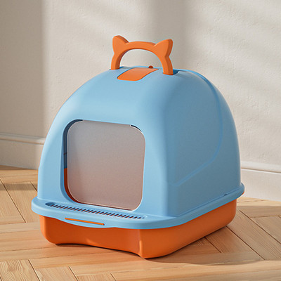 Kutija za mačji pijesak Potpuno zatvorena WC dezodorans otporan na prskanje Velika kutija za mačji pijesak Potpuno zatvorena Kutija za mačji pijesak s preklopnim poklopcem Kutija