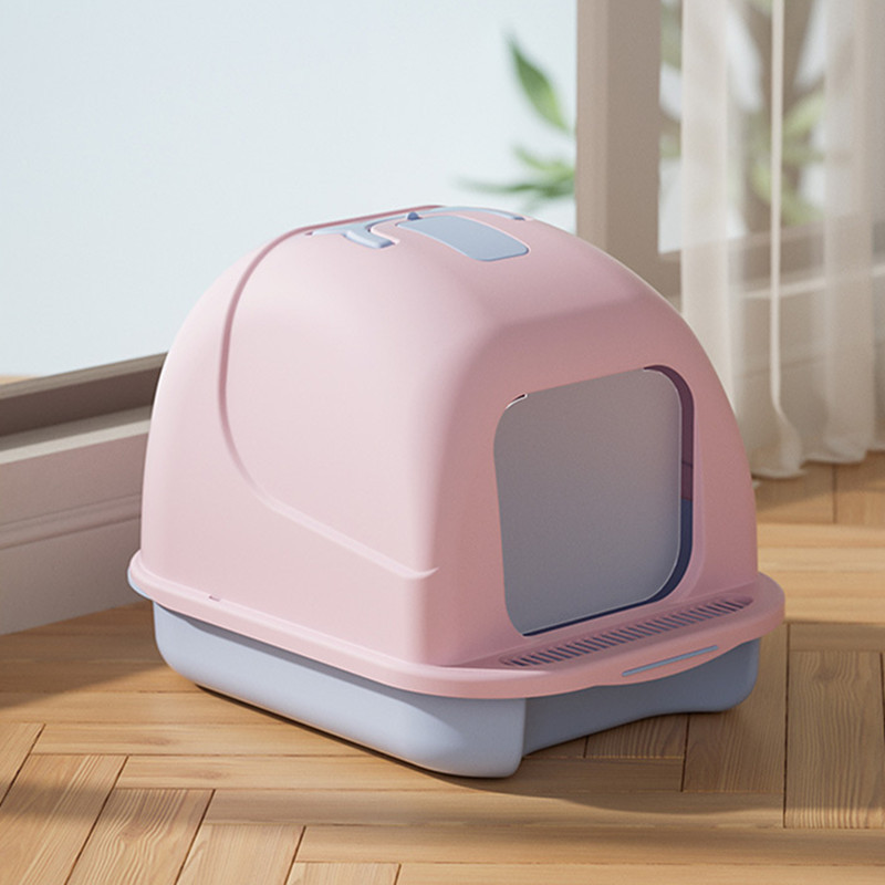 Kutija za mačji pijesak Potpuno zatvorena WC dezodorans otporan na prskanje Velika kutija za mačji pijesak Potpuno zatvorena Kutija za mačji pijesak s preklopnim poklopcem Kutija