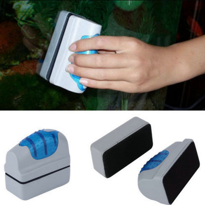 Noderīga peldošā magnētiskā suka akvārija zivju tvertnes stikla aļģu skrāpju tīrīšanai
