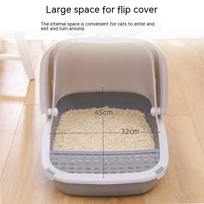 Maza Monster pakaišu kaste Atvāžamais tipa kaķu tualete liela telpa, necaurlaidīga, necaurlaidīga, bezgaršīga, pilnībā slēgta mājdzīvnieka pakaišu kaste
