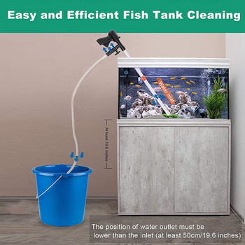 Εγχειρίδιο Ενυδρείου Fish Tank Water Change Pump Εργαλείο καθαρισμού ενυδρείου Water Changer Gravel Cleaner Siphon Filter Pump