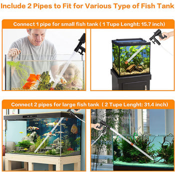 Εγχειρίδιο Ενυδρείου Fish Tank Water Change Pump Εργαλείο καθαρισμού ενυδρείου Water Changer Gravel Cleaner Siphon Filter Pump