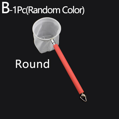 1 gab. Ievelkams makšķerēšanas tīkls akvārija zivju tvertnes nerūsējošā tērauda šķiedras makšķeres apaļš kvadrātveida trīsdimensiju dizains