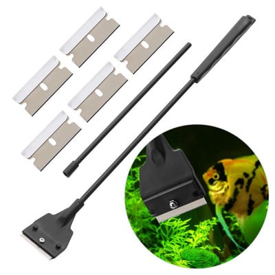 Ενυδρείο από ανοξείδωτο χάλυβα Fish Tank Scraper Blade Aquatic Water Live Plant Grass Cleaning Tank Scraper Cleaner Kit