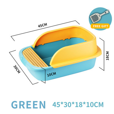 Kutija za mačji pijesak Poluzatvoreni WC protiv prskanja Pješčanik za mačke Clean Training Posuda za kućne ljubimce s lopaticom za mačiće Potrepštine za kućne ljubimce