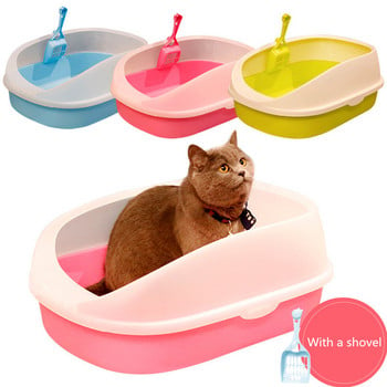 Pet Dog Toilet Котешка тоалетна Котка Dog Tray Teddy Anti-Splash Toilette с котешка тоалетна лопата Puppy Cat Indoor Home Sandbox