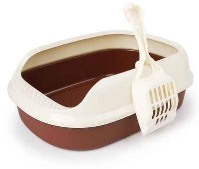 Toalet za pse za kućne ljubimce Kutija za mačji pijesak Psa za mačke Psa Pješčanik Teddy WC protiv prskanja s lopaticom za mačji pijesak Puppy Cat Indoor Home Sandbox