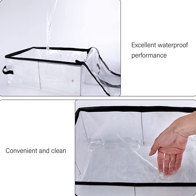 Prijenosna mačja jednostavna kutija za pijesak s poklopcem, sklopivi vodootporni veliki vanjski toalet za mače za putovanja