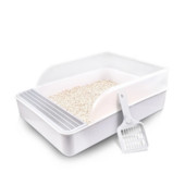 Pakaišu smilšu kastes kaķu kaķu paplātes tīrīšana Veselīgi un videi draudzīgi PP sveķu daļēji slēgti kaķēnu tualetes piederumi mājdzīvniekiem